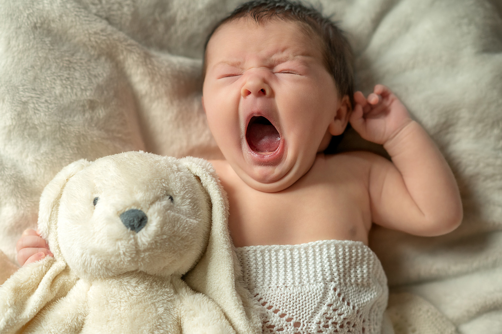 newborn baby yawning by york and lancaster pa photographer