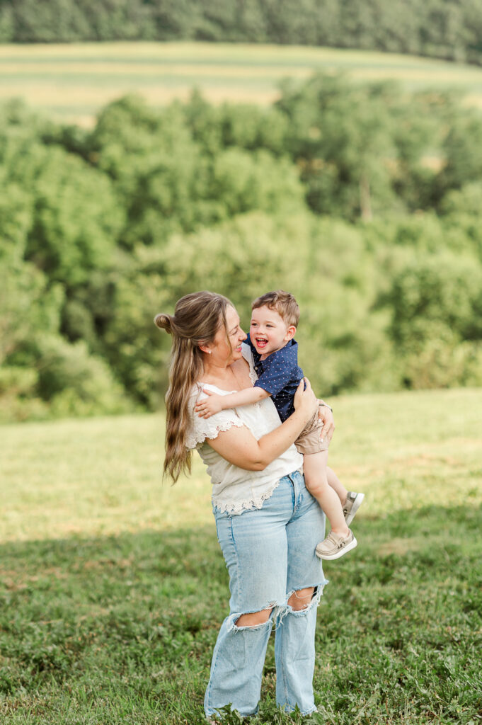 Mom holding her toddler during a Mommy & Me mini session in Lancaster, PA