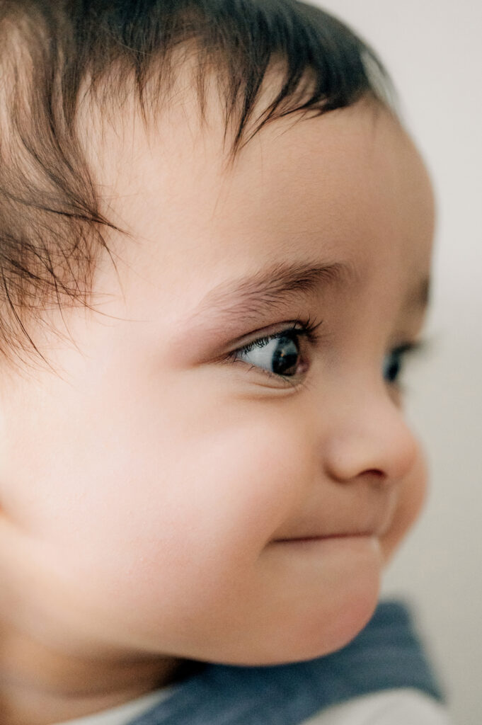 Portrait of baby boy during Lancaster PA sitter photography session