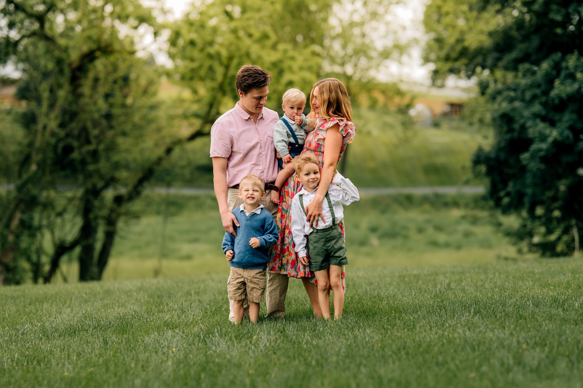 Family of five expecting baby number four during a maternity session in Lebanon, Pennsylvania