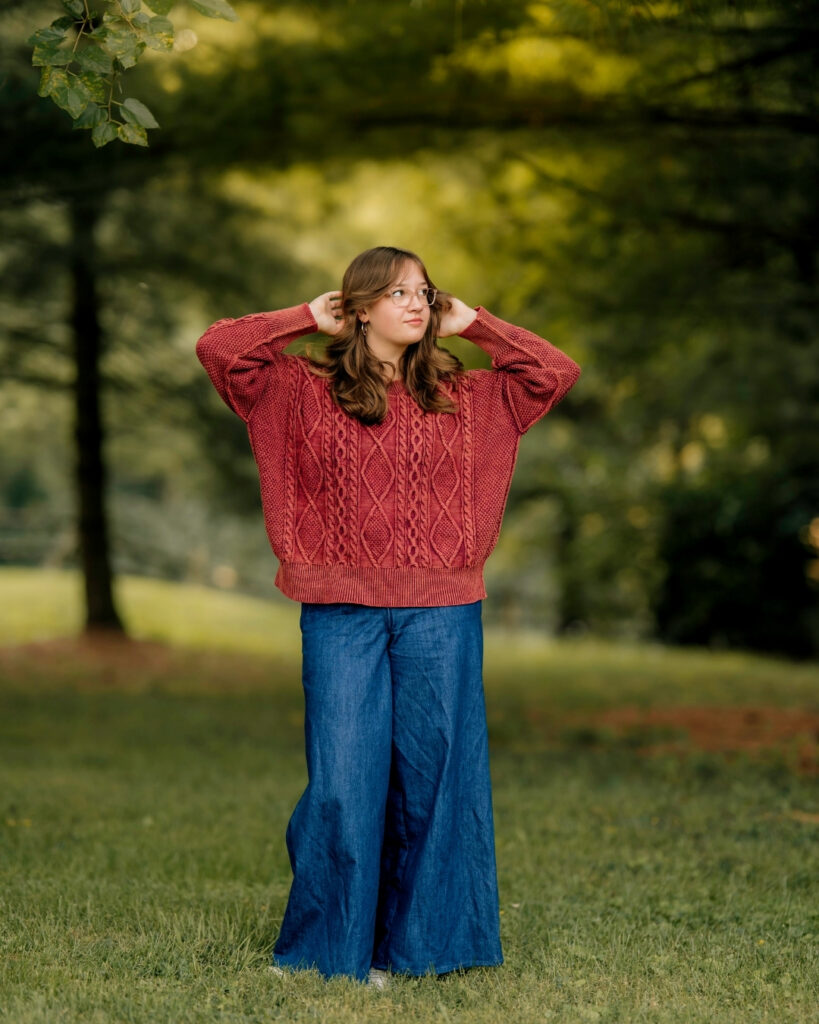 Senior girl standing during a casual outdoor senior photography session in York PA